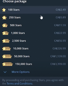 Telegram stars