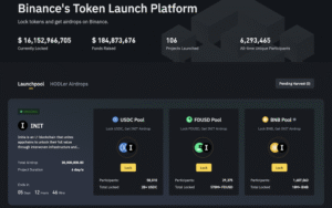Binance launchpad dashboard