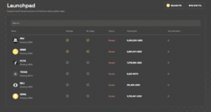 Camelot launchpad dashboard