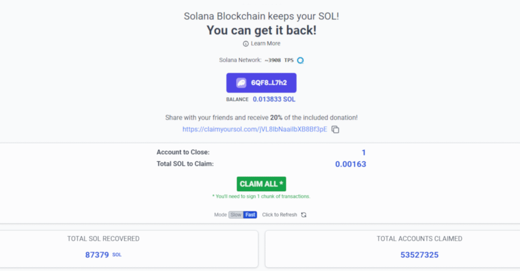 Claim your sol reward grid