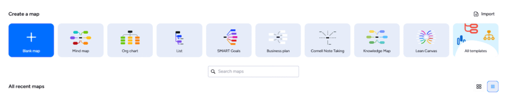 Mindmeister templets