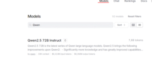 Openrouter model search