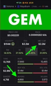 Raydium gem detection