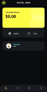 Chainova wallet interface