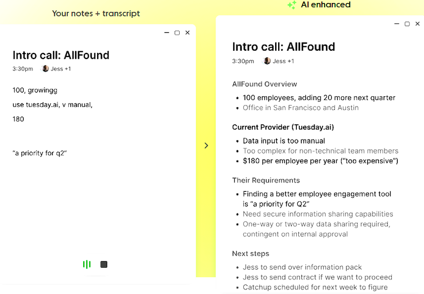 Granola prompt exaples