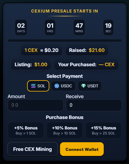 Cexium presale