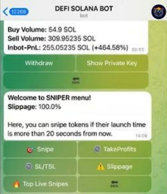 Defi solana bot options