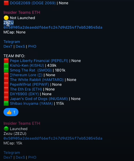 Insider team eth features