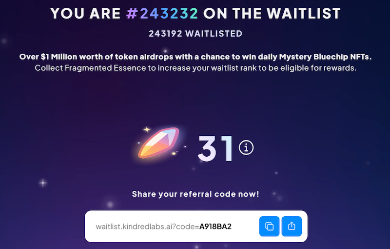 Kindred waitlist