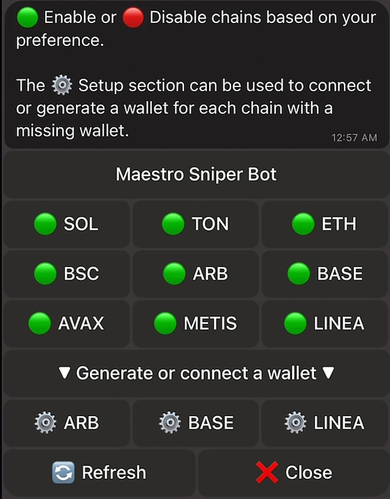 Maestro sniper bot
