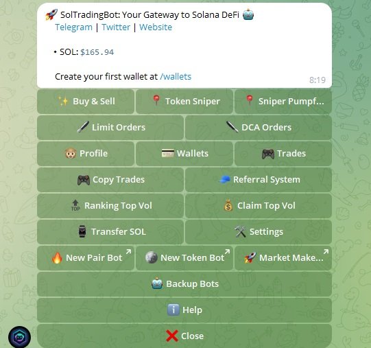 Soltradingbot functins