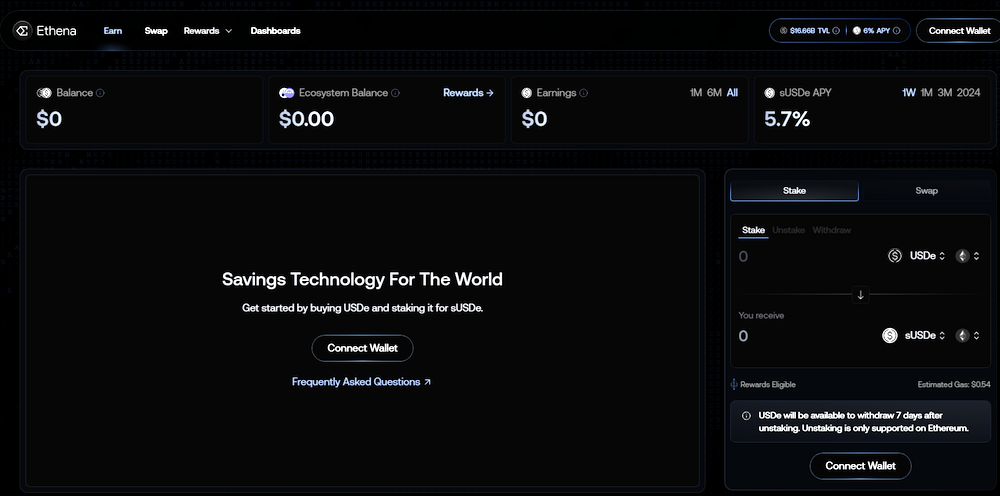 Ethena dashboard