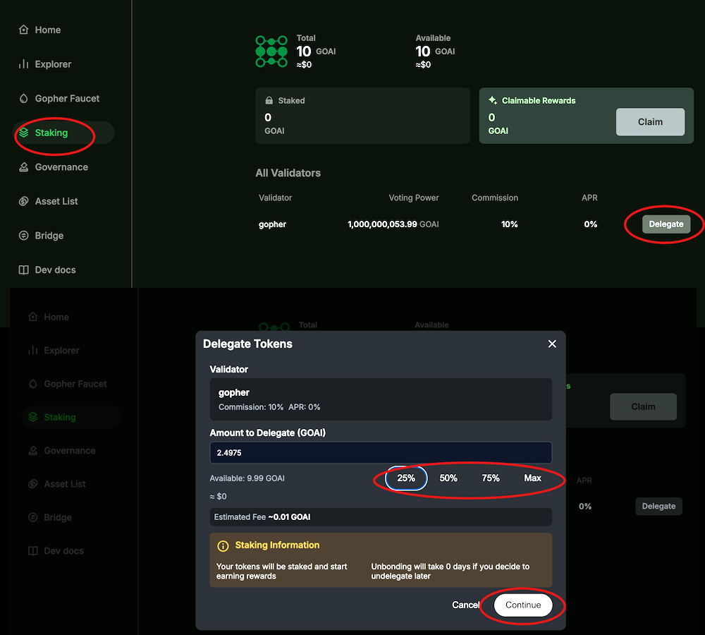 Gopher testnet guide