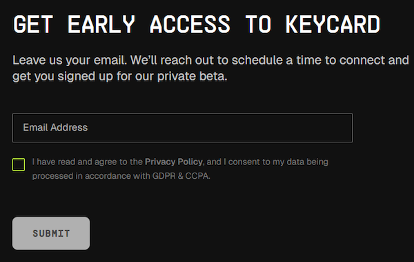 Keycard early access