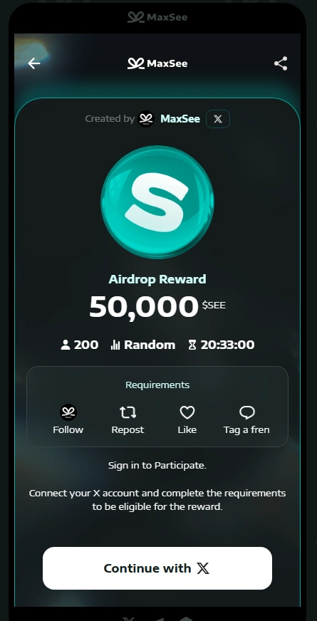 Maxsee airdrop
