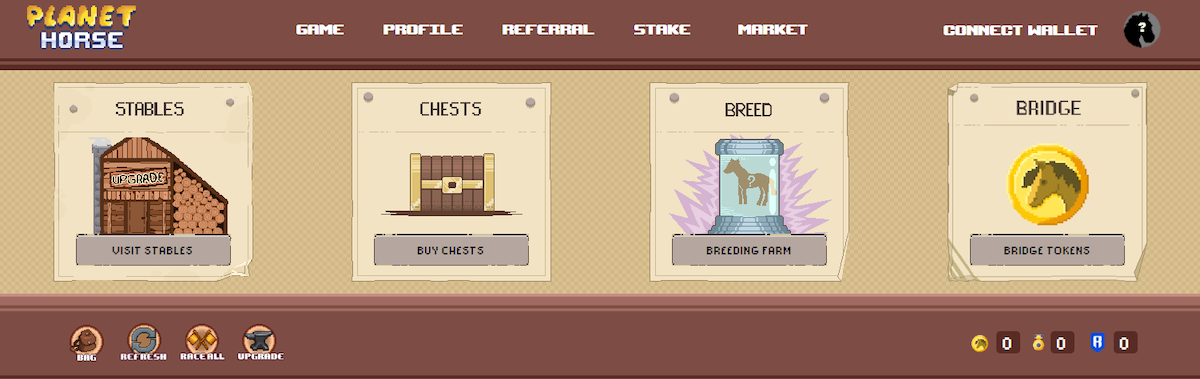 Planet horse dashboard