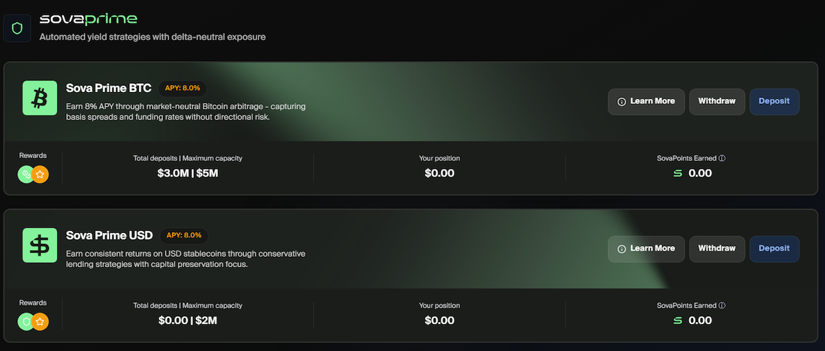Sova labs dashboard