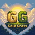 Gold grass world logotype