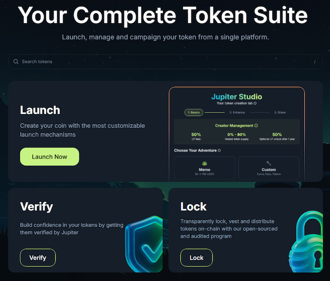 Jupiter studio token suite