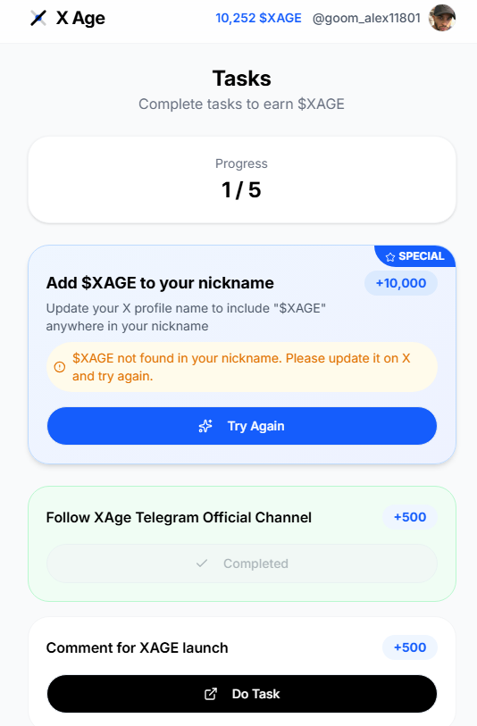 Xage social tasks